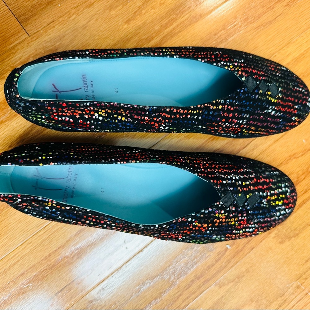 Thierry Rabotin Black Multicolor Women's Flats